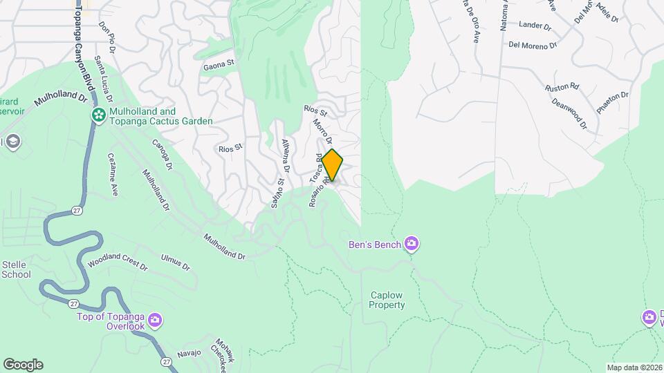 Updated Mid-Century Home in Picturesque Woodland Hills Map and Location Details