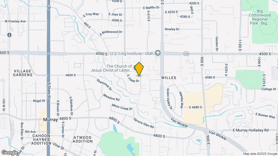 4580 S 600 E, Unit 1 Map and Location Details