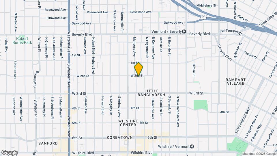 208 S Mariposa Ave Mapa y Detalles de la Ubicación