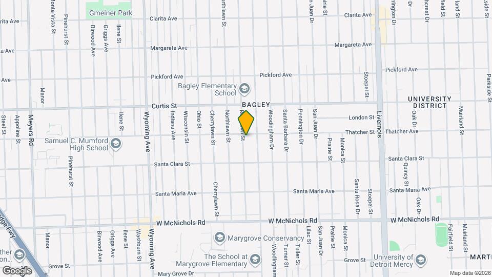 17606 Roselawn St Mapa y Detalles de la Ubicación