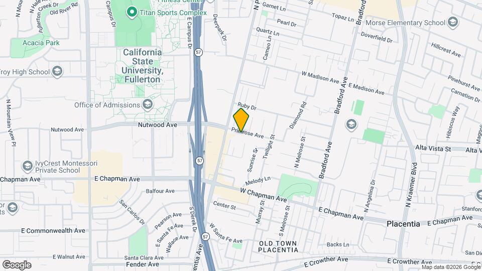 726 Primrose Ave Map and Location Details