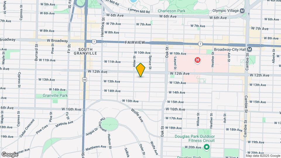 1165 W 13th Ave Map and Location Details