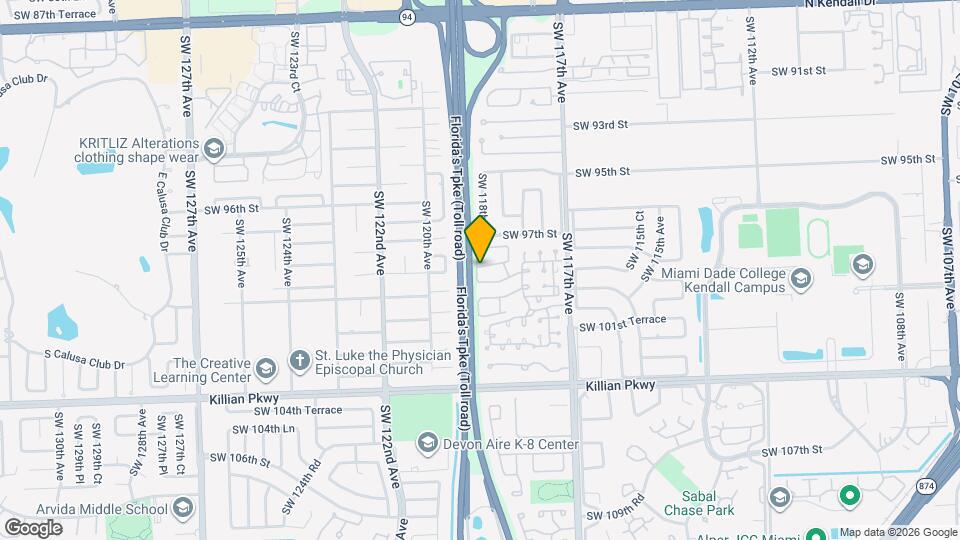 11876 SW 98th Terrace Map and Location Details