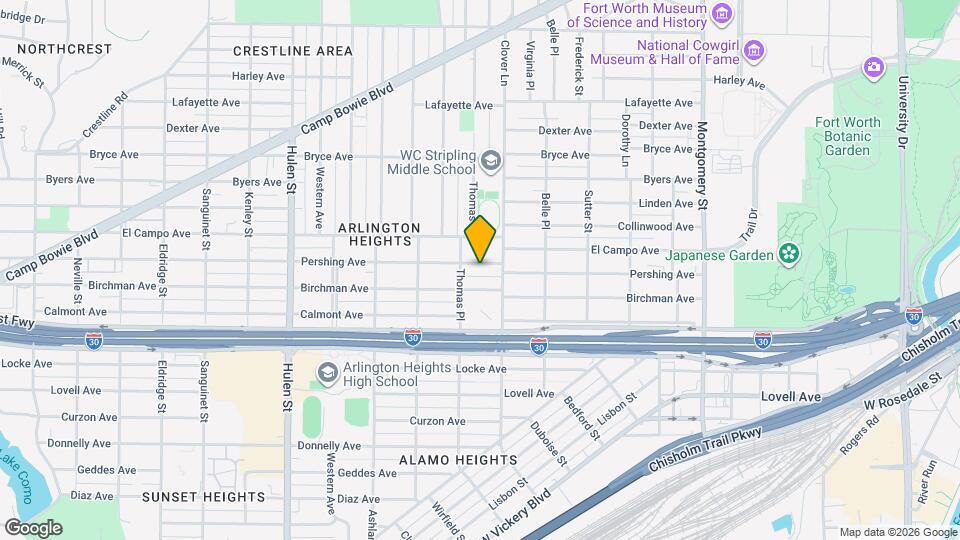 4121 Pershing Ave Map and Location Details