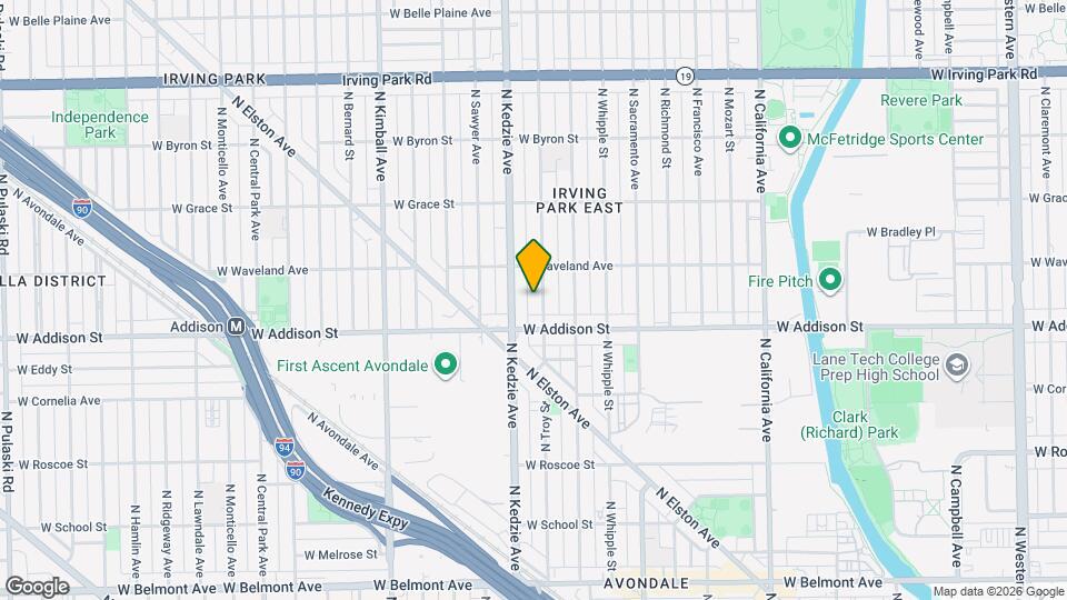 3626 N Troy St, Unit First Floor Map and Location Details