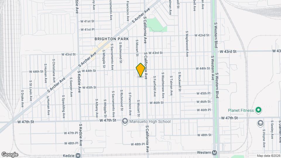 4433 S Mozart St Map and Location Details