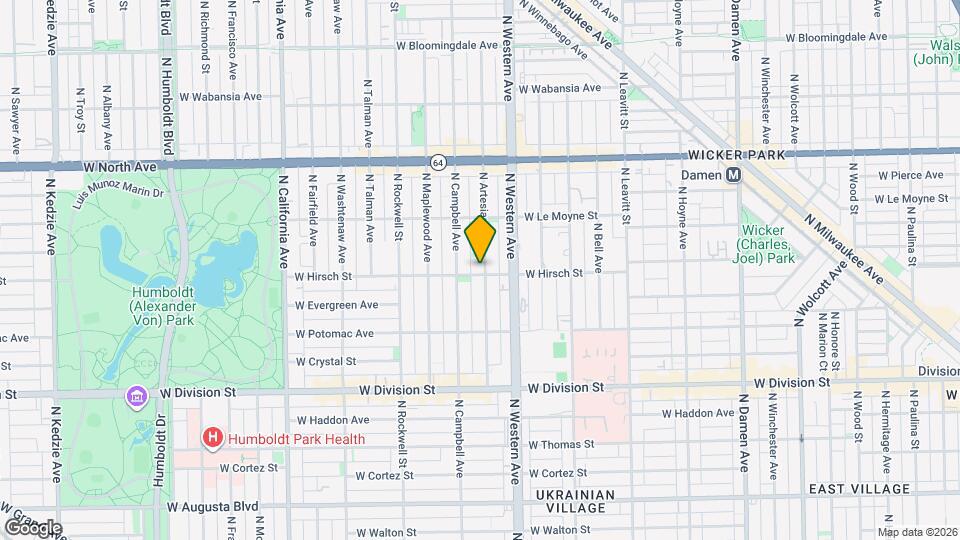 1400 N Artesian Ave, Unit 1 Mapa y Detalles de la Ubicación