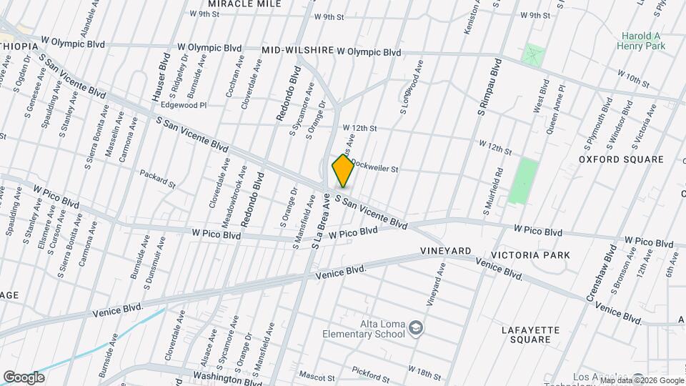 4915 San Vicente Blvd, Unit upper one bd duplex Mapa y Detalles de la Ubicación