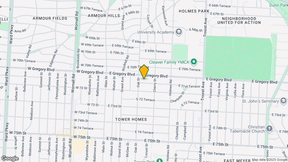 412 E 71st Terrace Map and Location Details