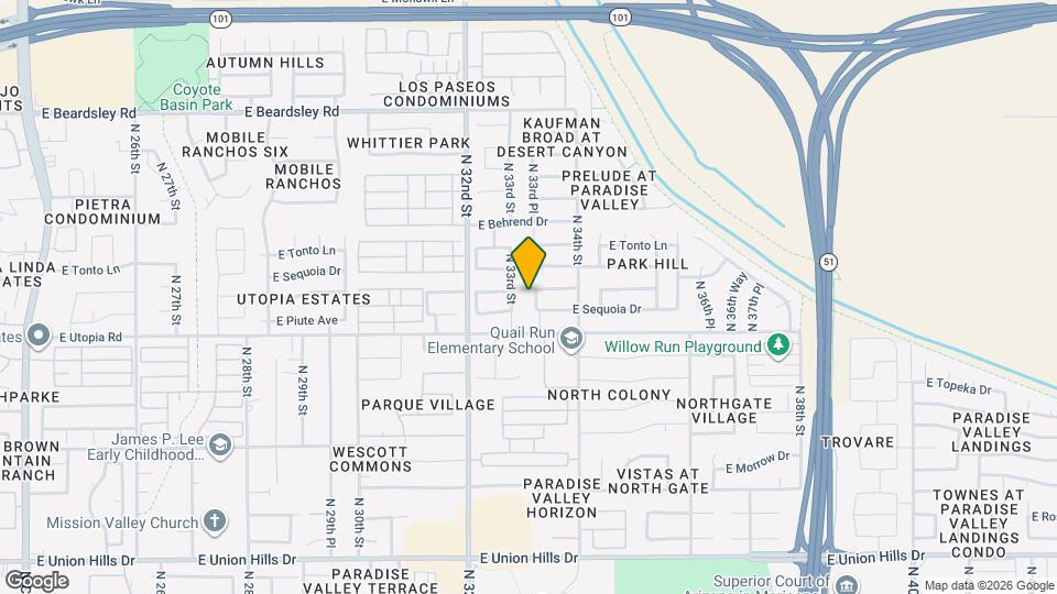 19440 N 33rd Pl Map and Location Details