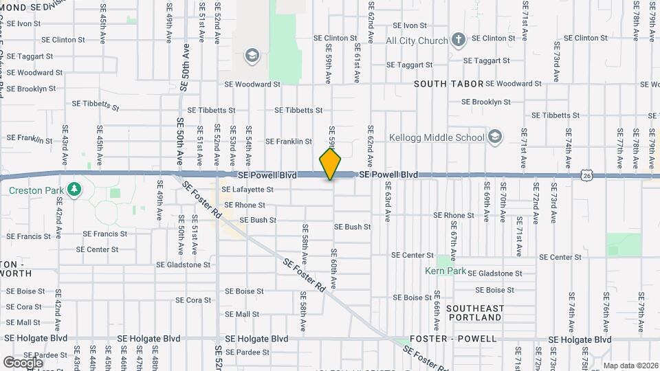 5933 SE Lafayette St, Unit B Map and Location Details