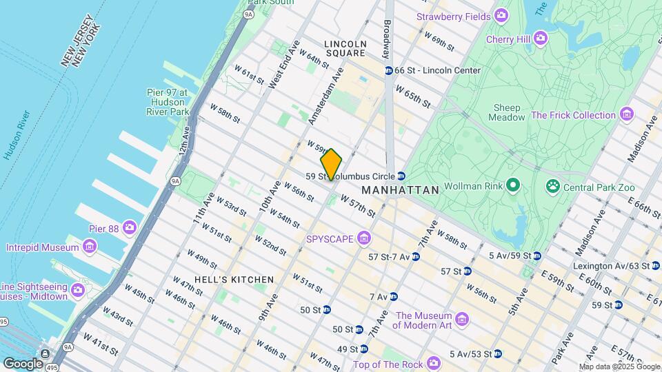 401 W 57th St Map and Location Details