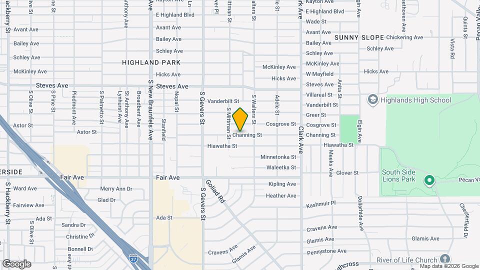 423 Channing Ave Map and Location Details