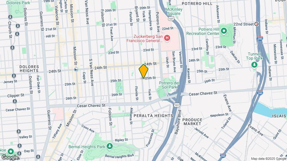 2711 Bryant St Mapa y Detalles de la Ubicación