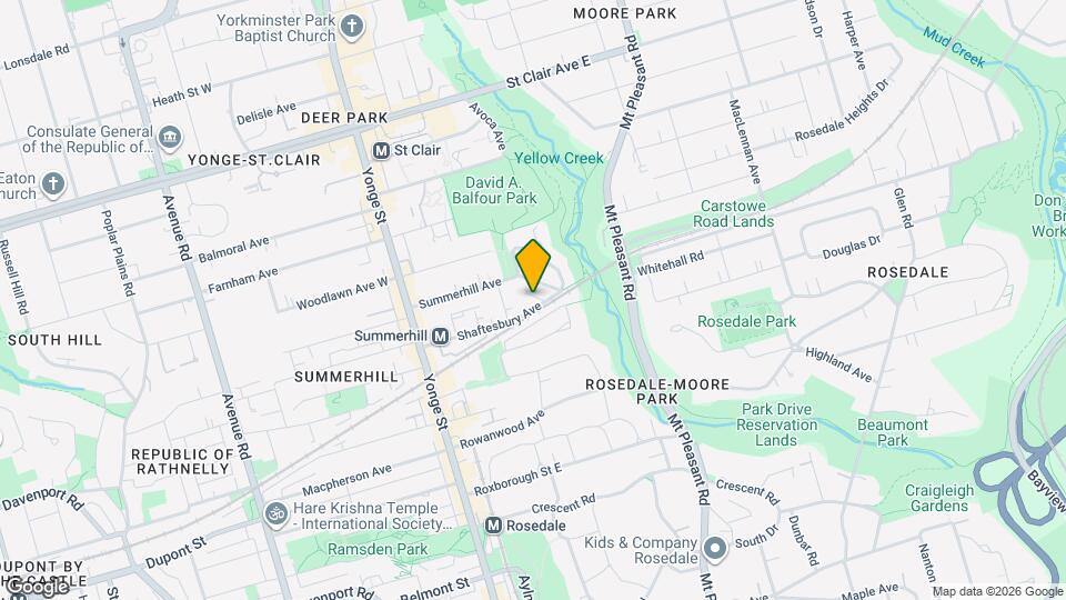 114 Shaftesbury Ave Map and Location Details