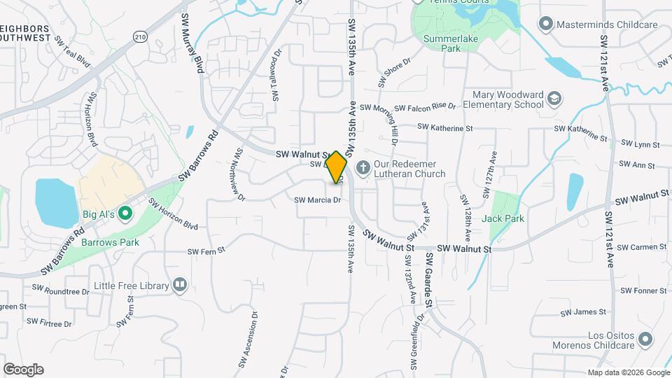 13534 SW Liden Dr Map and Location Details