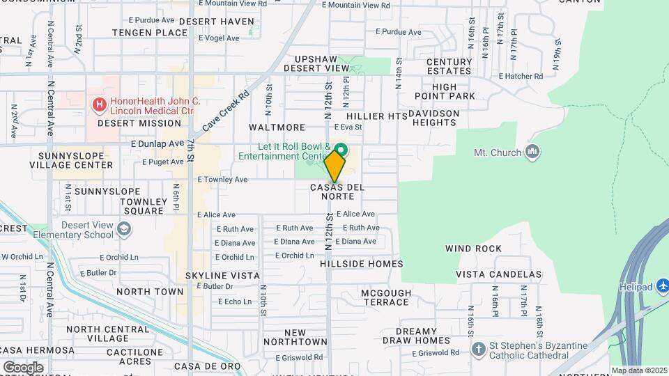 1207 E Townley Ave Mapa y Detalles de la Ubicación