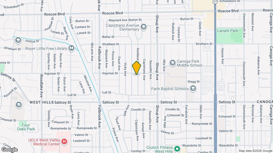7749 Kentland Ave Map and Location Details