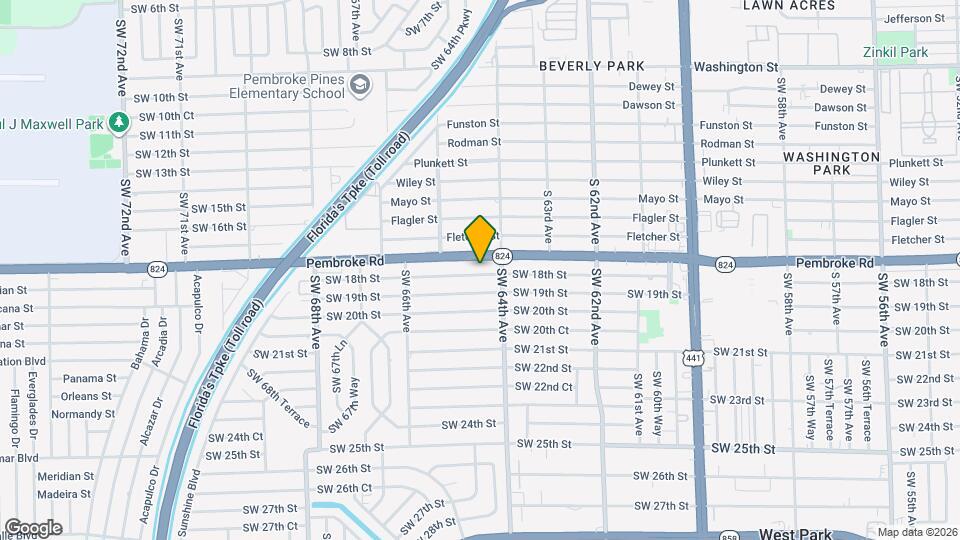 6421 SW 18th St Map and Location Details