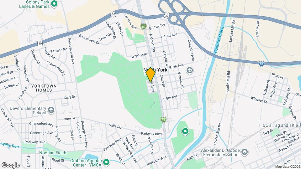 103 W 6th Ave Map and Location Details