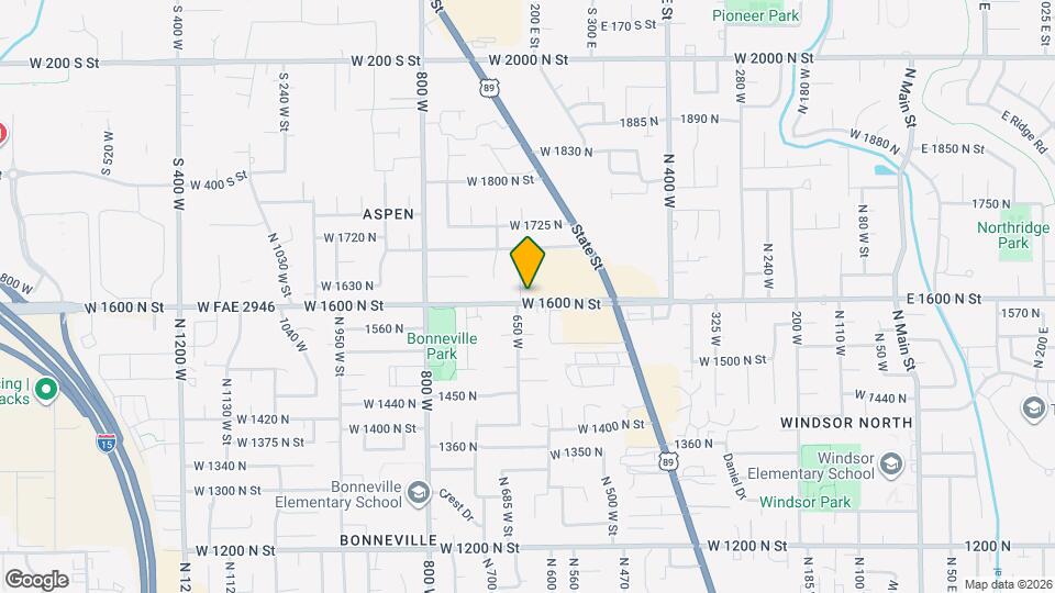 632 W 1600 N Map and Location Details