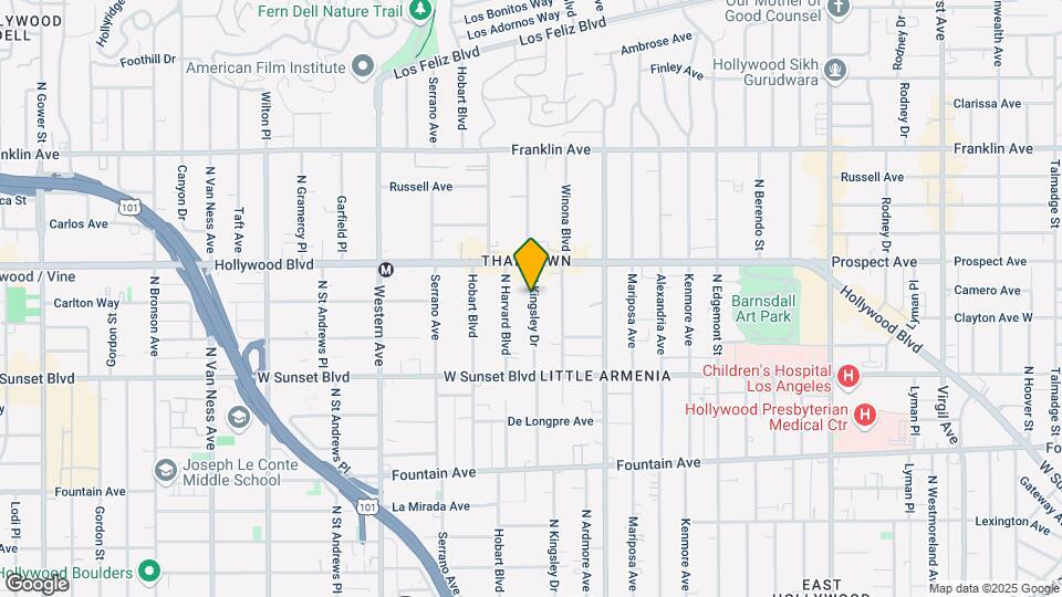 1621 N Kingsley Dr Mapa y Detalles de la Ubicación
