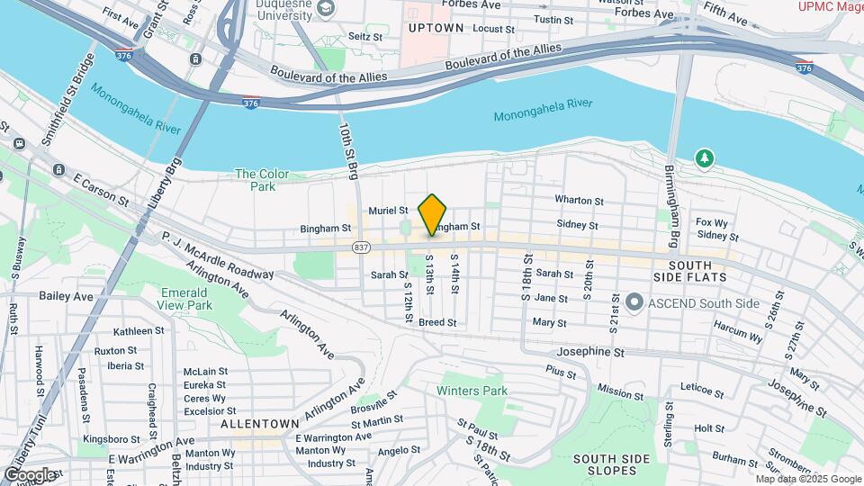 1301 E Carson St, Unit 2nd fl Map and Location Details