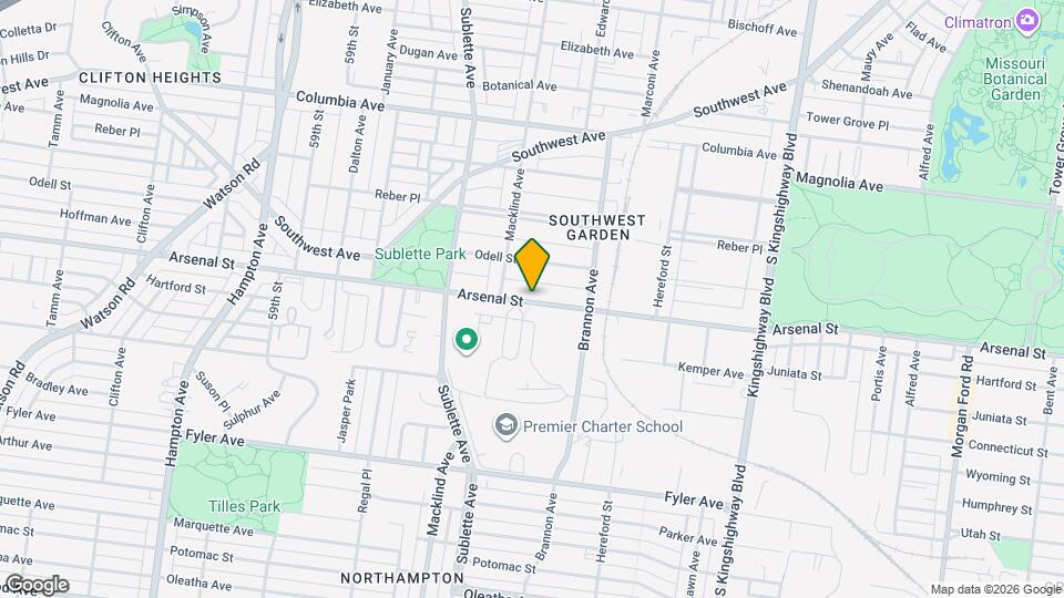 5363 Arsenal St Mapa y Detalles de la Ubicación