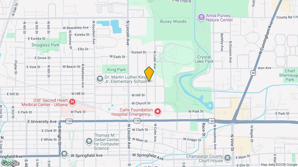 904 N Busey Ave Map and Location Details