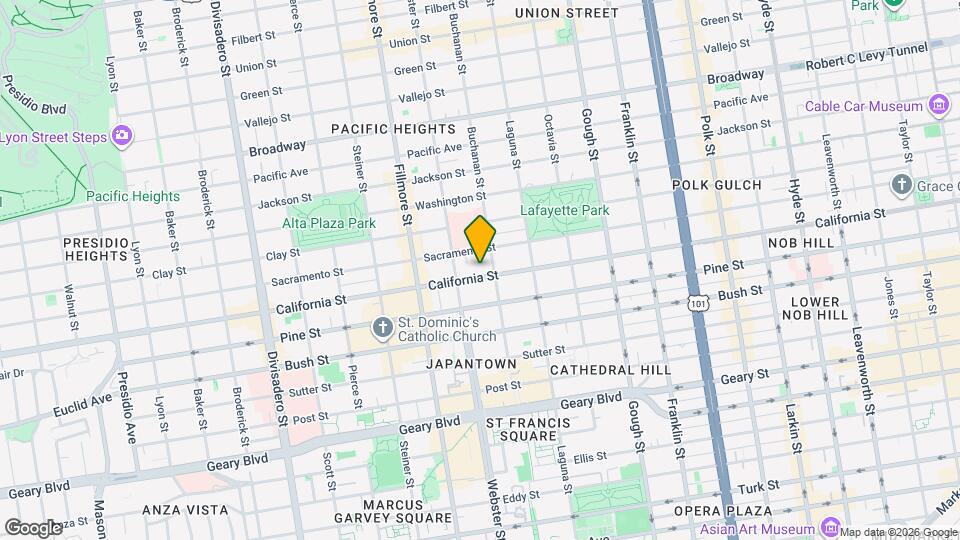 2232 California St, Unit Pacific Heights Victorian Flat Map and Location Details