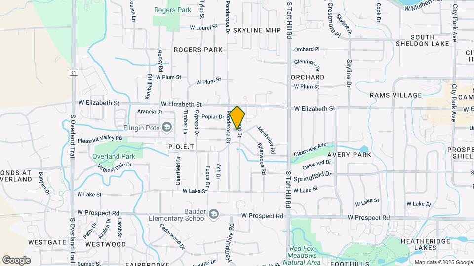 1041 Hillcrest Dr Map and Location Details