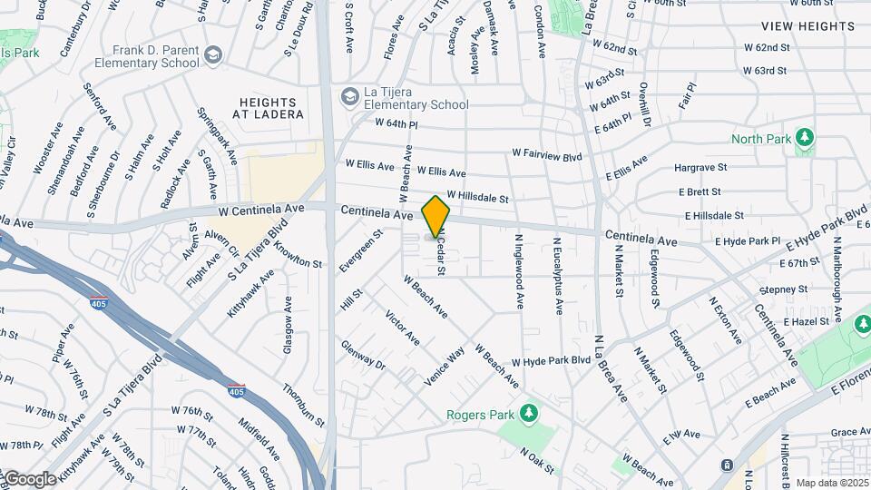 939 N Cedar St Map and Location Details