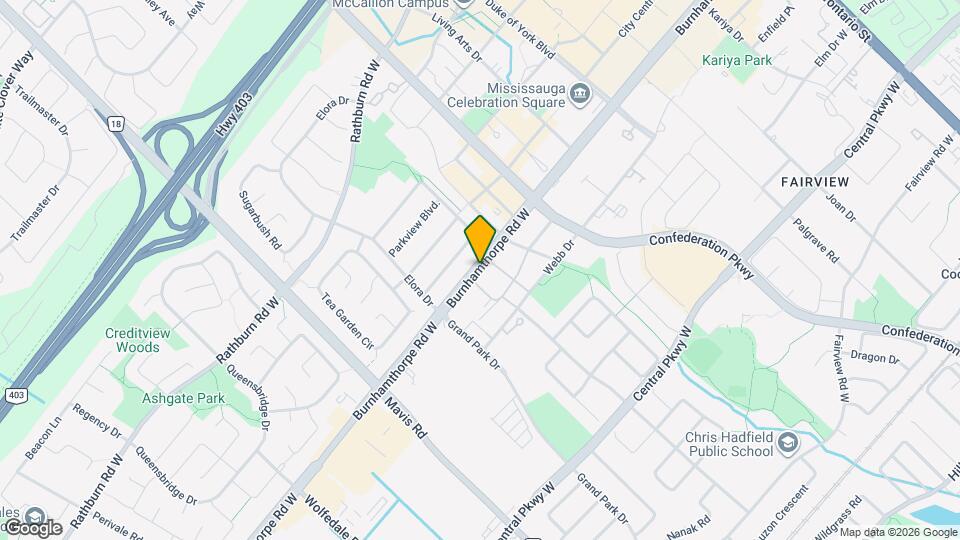 488 Burnhamthorpe Rd W Map and Location Details