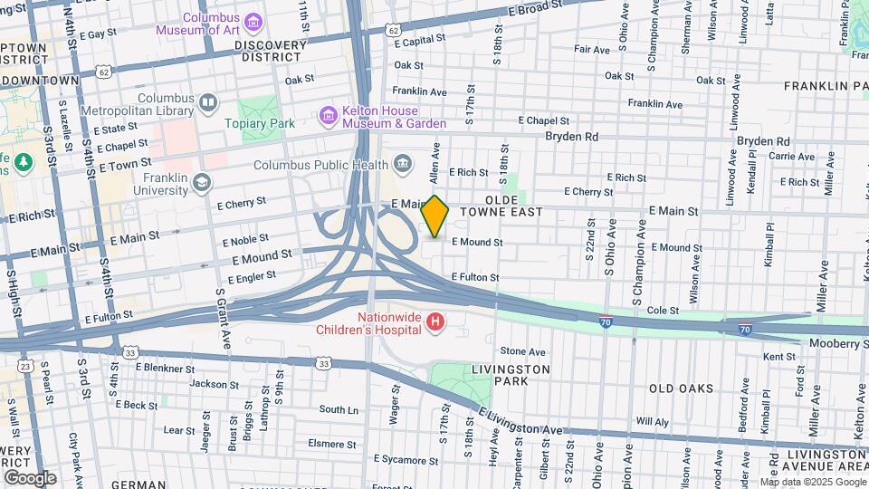 741 E Mound St Map and Location Details