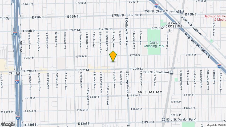 7834 S Langley Ave, Unit 2nd fl Map and Location Details