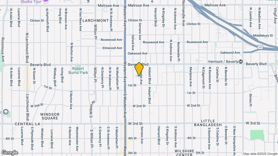 127 Serrano Ave Map and Location Details