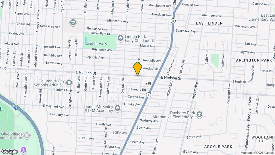 1481 E Hudson St Map and Location Details