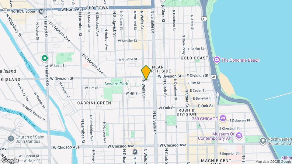 1147 N Wells St, Unit 1 Map and Location Details