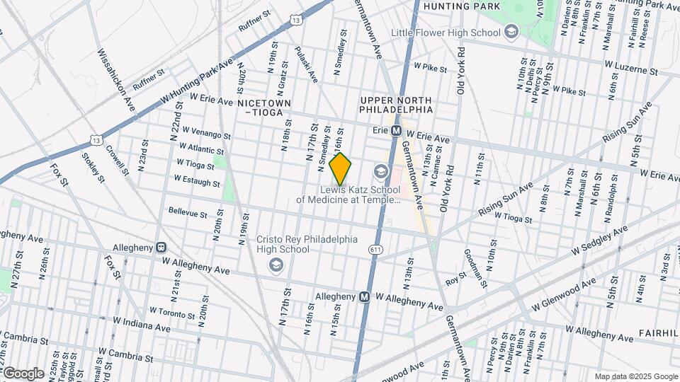 1522 W Tioga St Map and Location Details