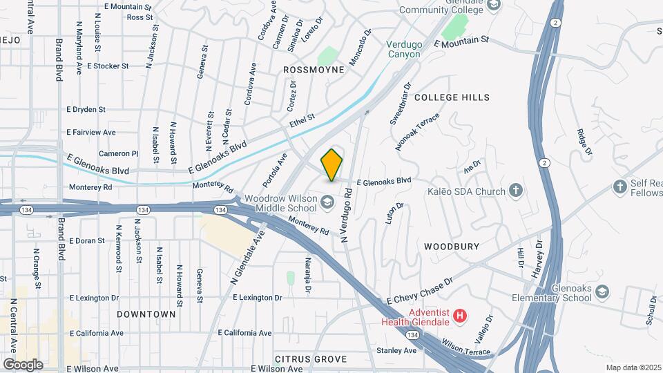 1216 E Glenoaks Blvd Map and Location Details