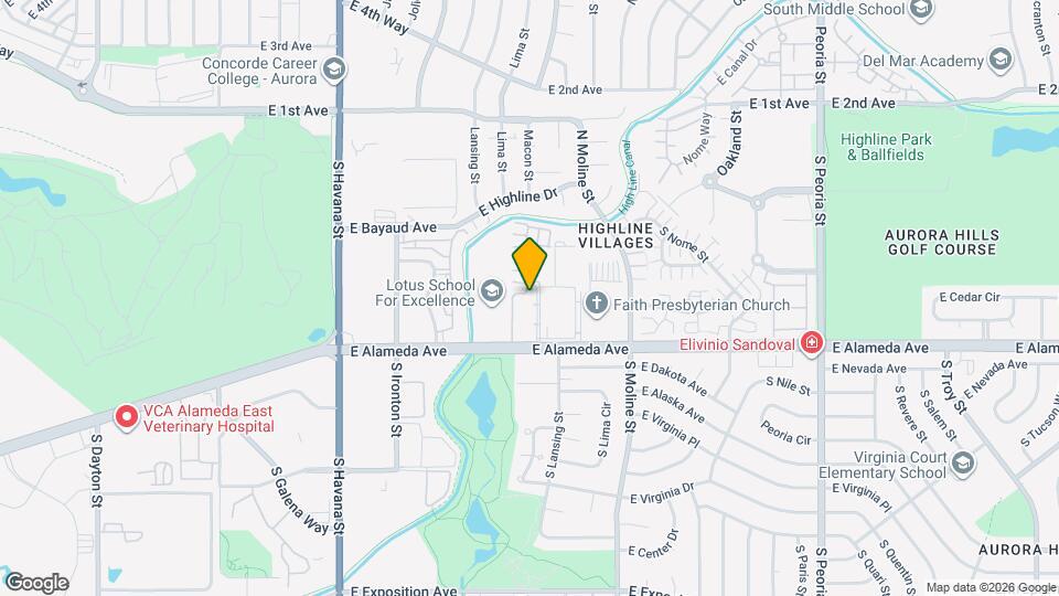 11123 E Alameda Ave Map and Location Details