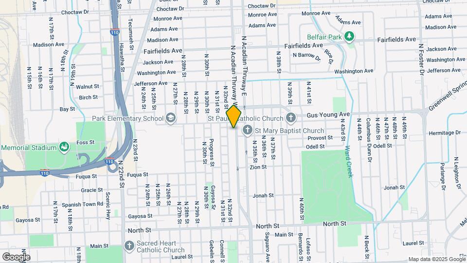 1409 N Acadian Thruway Map and Location Details
