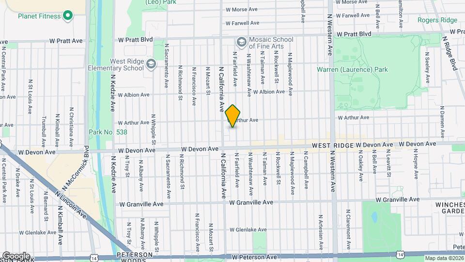 6438 N Fairfield Ave Map and Location Details