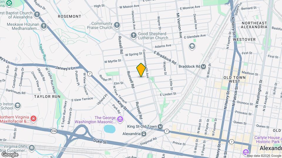 12 W Oak St Map and Location Details