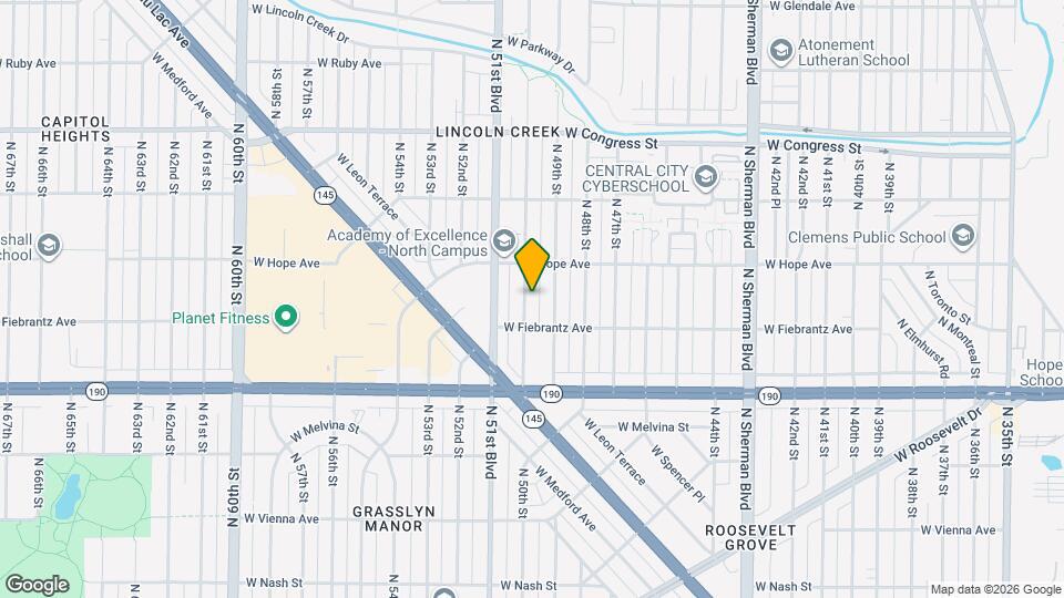 4134 N 50th St Map and Location Details