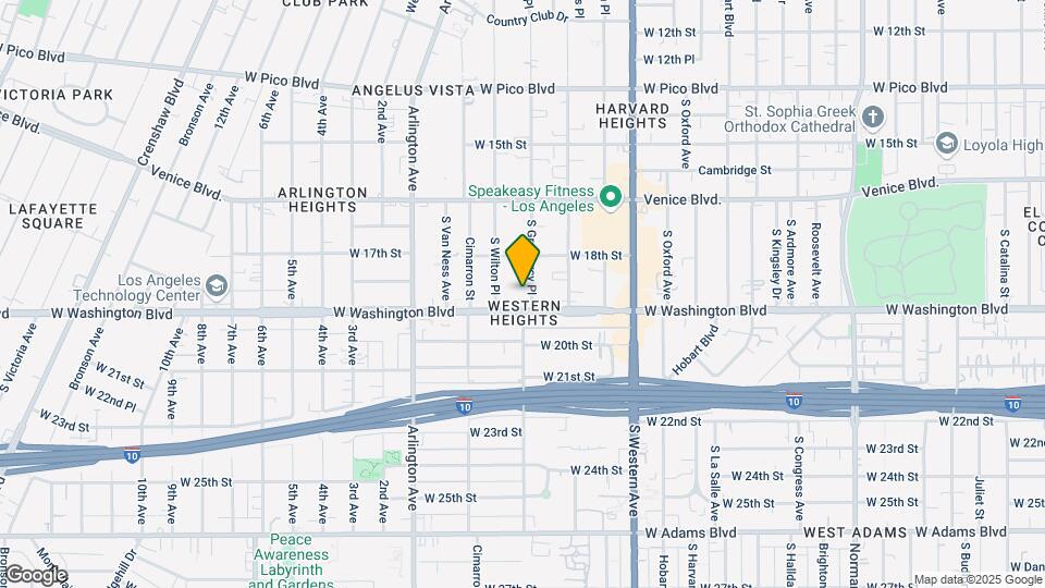 1843 S Gramercy Pl Mapa y Detalles de la Ubicación