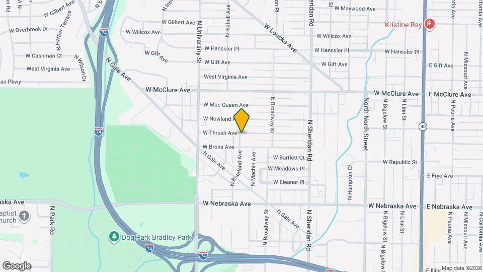 1022 W Thrush Ave Map and Location Details