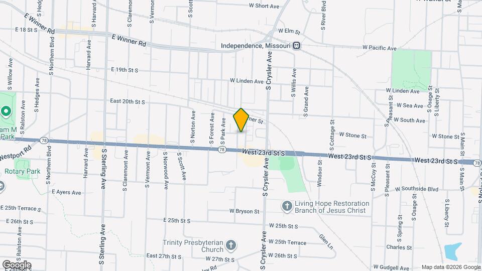 1101 S Woodland Ave Map and Location Details