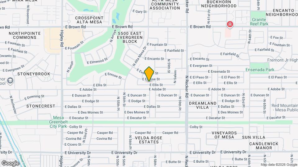 5738 E Ellis St Map and Location Details
