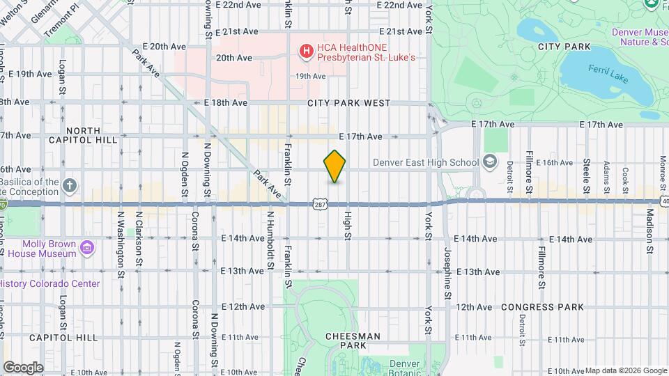 1542 N Williams St, Unit Unit A Map and Location Details